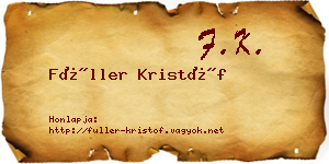 Füller Kristóf névjegykártya
