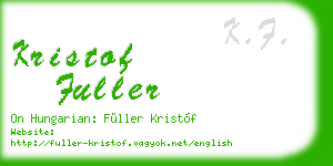 kristof fuller business card