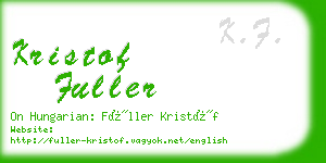 kristof fuller business card